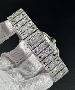Cartier Santos Iced Out Replica Watches Full Moissanite Diamonds (8)