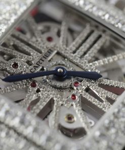 Cartier Santos Large Skeleton WHSA0015 Replica Watch Custom Full Moissanite Diamonds 39 (2)