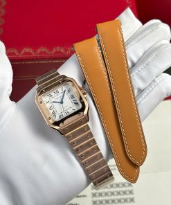 Cartier Santos Replica 11 Watch Womens Dial White BV Factory 35 (2)