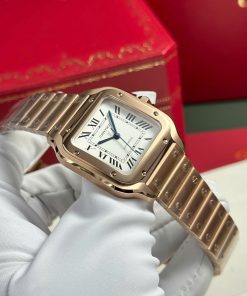 Cartier Santos Replica 11 Watch Womens Dial White BV Factory 35 (2)