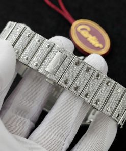 Cartier Santos Replica Watch Custom Moissanite Diamonds Hong Kong 39 (2)