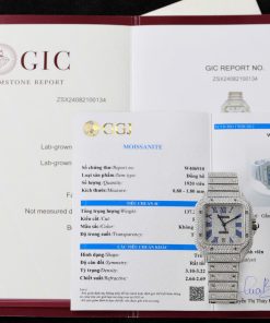 Cartier Santos Replica Watch Custom Moissanite Diamonds Hong Kong 39 (2)