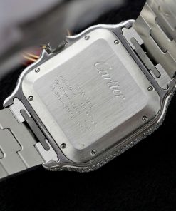 Cartier Santos Replica Watch Custom Moissanite Diamonds Hong Kong 39 (2)