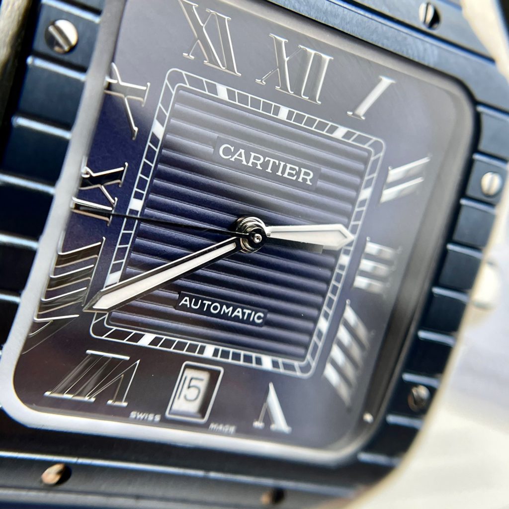 Cartier Santos Replica Watches Blue Rubber Strap BV Factory (9)