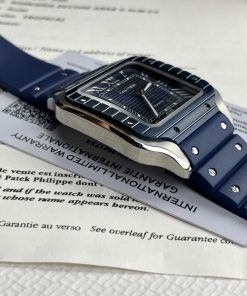 Cartier Santos Replica Watches Blue Rubber Strap BV Factory (9)