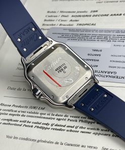 Cartier Santos Replica Watches Blue Rubber Strap BV Factory (9)