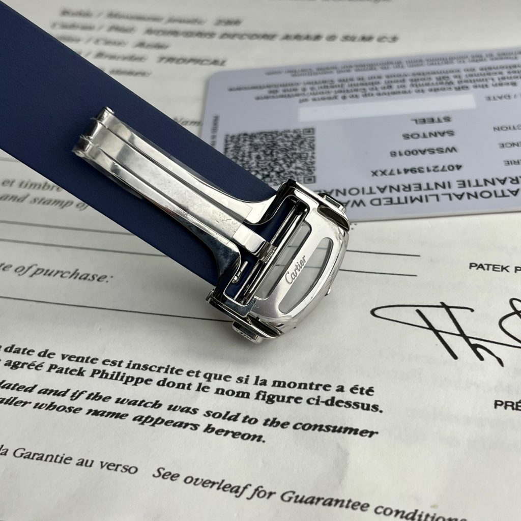 Cartier Santos Replica Watches Blue Rubber Strap BV Factory (9)