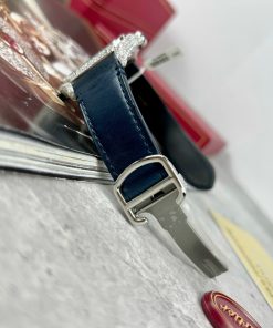 Cartier Santos Replica Watches Custom Diamonds Moissanite Blue (10)