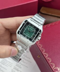 Cartier Santos WSSA0062 Replica Watches Best Quality Green Dial BV Factory (7)