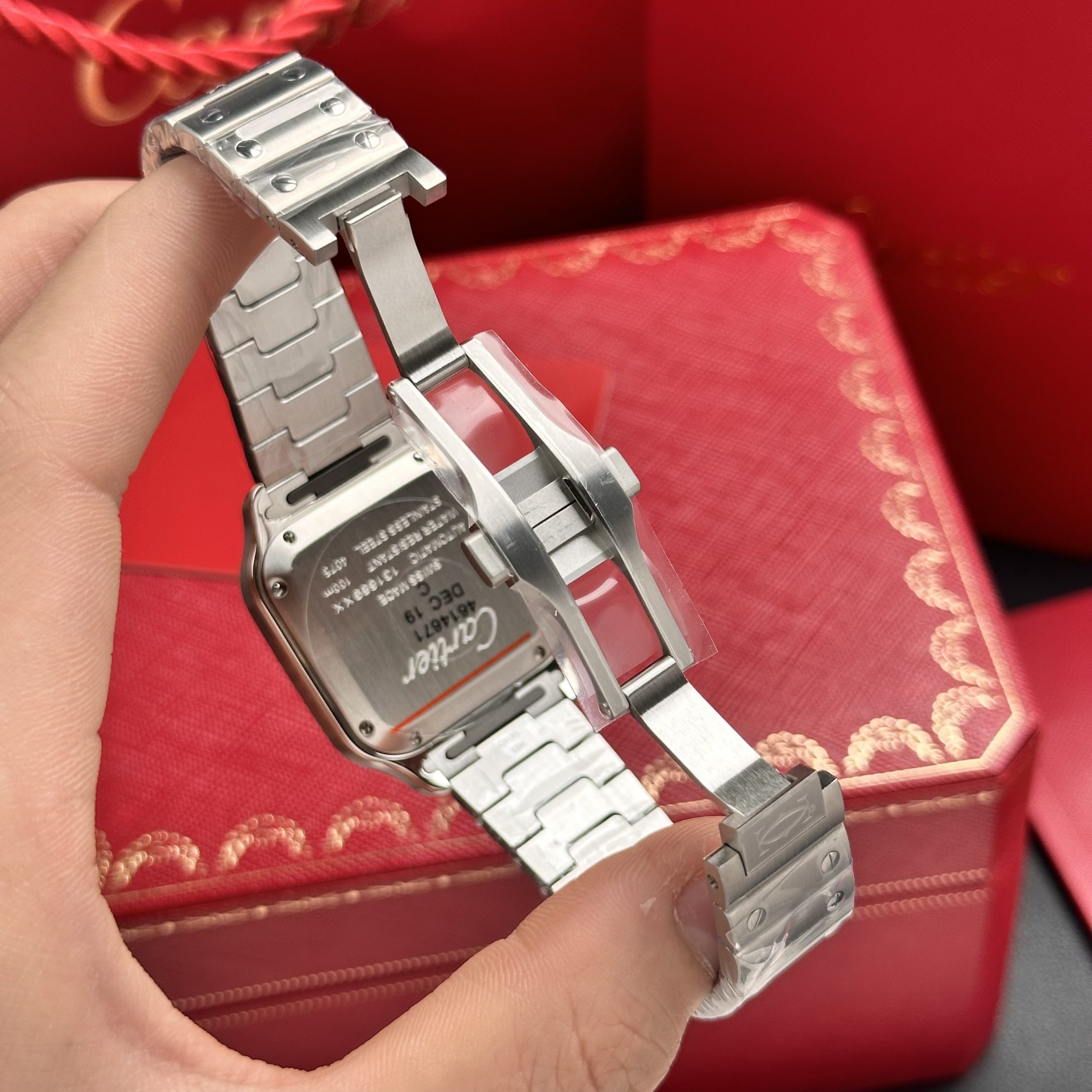 Cartier Santos WSSA0063 Blue Dial Replica Watches 35mm (3) Cartier Santos WSSA0063 Blue Dial Replica Watches 35mm (1)