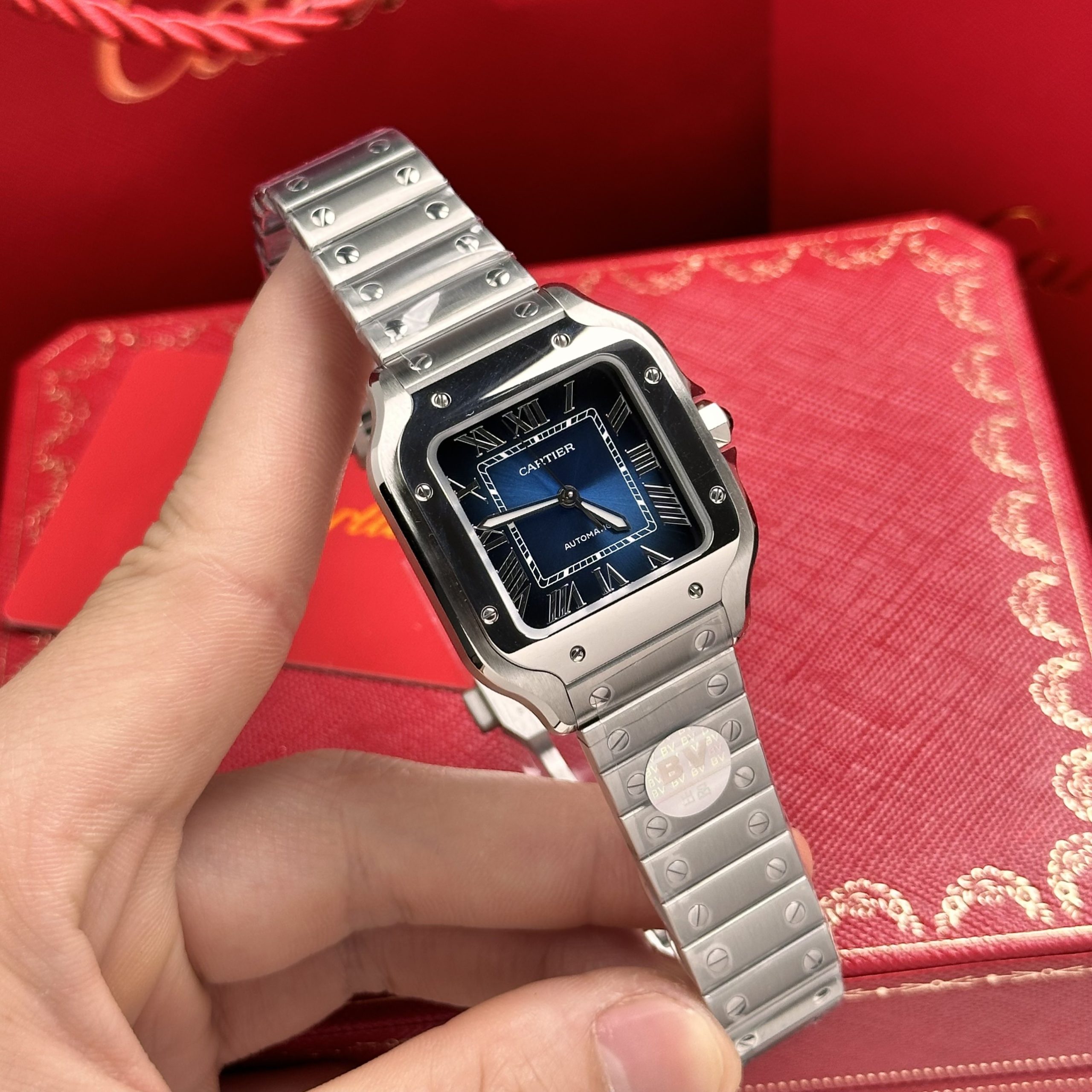 Cartier Santos WSSA0063 Blue Dial Replica Watches 35mm (7) Cartier Santos WSSA0063 Blue Dial Replica Watches 35mm (1)