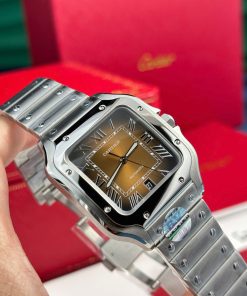 Cartier Santos WSSA0064 Brown Dial Best Replica Watch BV Factory 39 (1)