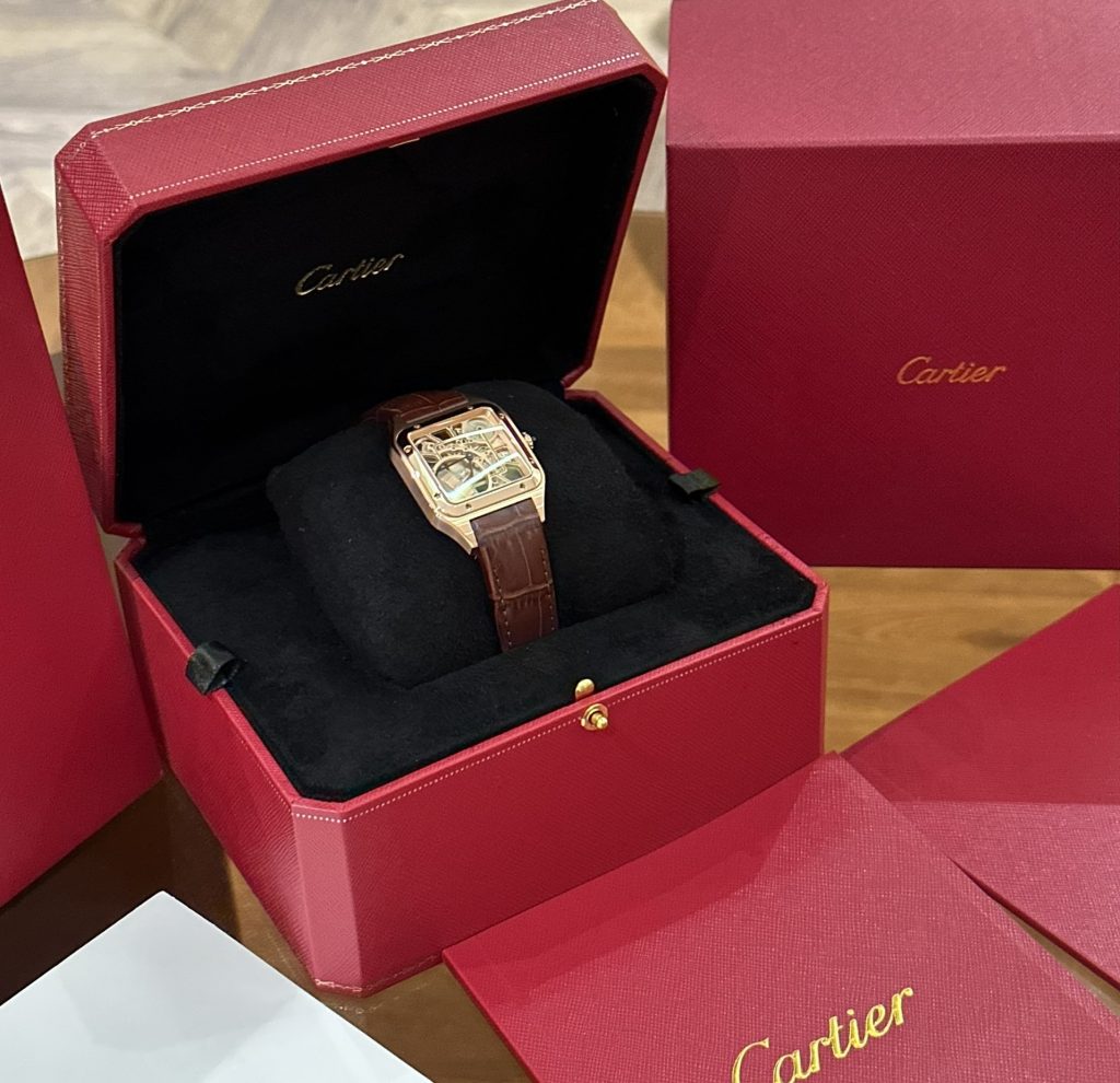 Cartier Santos de Carter Replica Watches Brown Leather Swiss Quartz (4)