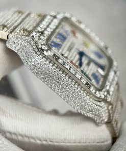 Cartier Santos de Cartier Diamonds Swarovski Replica Watches (1)