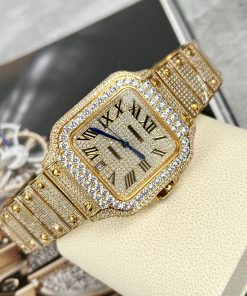 Cartier Santos de Cartier Full Diamonds Replica Watches (1)