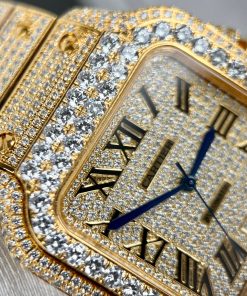 Cartier Santos de Cartier Full Diamonds Replica Watches (1)