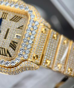 Cartier Santos de Cartier Full Diamonds Replica Watches (1)
