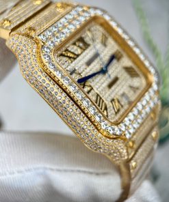 Cartier Santos de Cartier Full Diamonds Replica Watches (1)