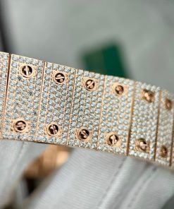 Cartier Santos de Cartier Replica Watches Rose Gold Full Diamonds (1)