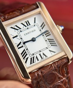 Cartier Tank Solo Best Replica Watch Brown Leather Strap Quartz Movement (9)