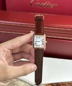 Cartier Tank Solo Best Replica Watch Brown Leather Strap Quartz Movement (9)