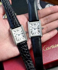 Cartier Tank Solo Extra-Large Model Automatic Black Leather Watch 31x41mm (2)