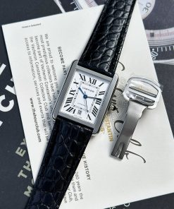 Cartier Tank Solo Extra-Large Model Automatic Black Leather Watch 31x41mm (2)