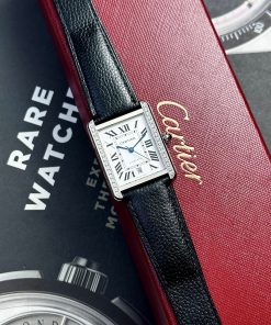 Cartier Tank Solo Extra-Large Model Automatic Black Leather Watch 31x41mm (2)