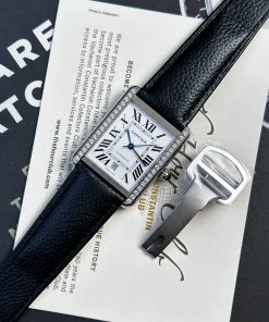 Cartier Tank Solo Extra-Large Model Automatic Black Leather Watch 31x41mm (2)