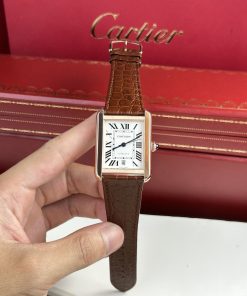 Cartier Tank Solo Extra-Large Model Best Replica Brown Leather Watch (1)