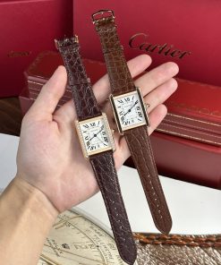 Cartier Tank Solo Extra-Large Model Best Replica Brown Leather Watch (1)