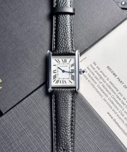 Cartier Tank Solo Replica Watches AF Factory Black Leather Strap (1)