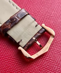 Cartier Tank W5200026 Replica Watches Rose Gold Brown Leather 31x41mm (1)