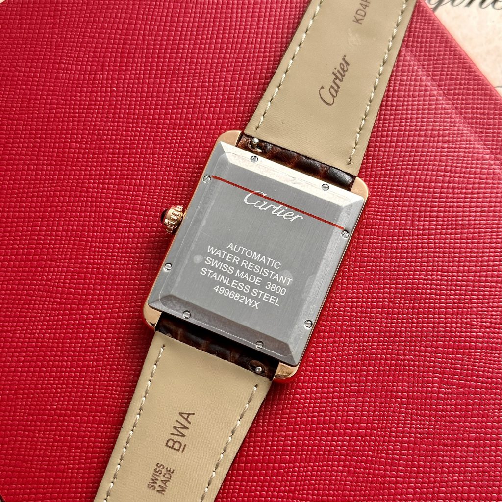 Cartier Tank W5200026 Replica Watches Rose Gold Brown Leather 31x41mm (1)