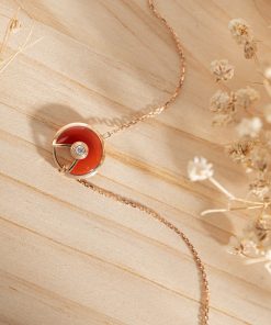 Cartier Women Bracelet Necklace Set Custom Natural Diamond Rose Gold 18k (2)