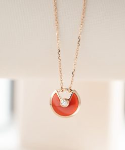 Cartier Women Bracelet Necklace Set Custom Natural Diamond Rose Gold 18k (2)