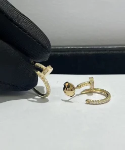 Cartier Womens Earrings Custom Full Diamond 18K Gold (2)
