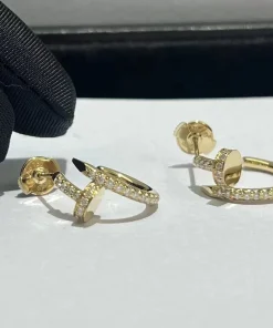 Cartier Womens Earrings Custom Full Diamond 18K Gold (2)