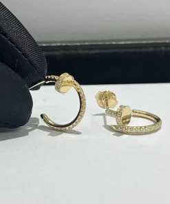 Cartier Womens Earrings Custom Full Diamond 18K Gold (2)
