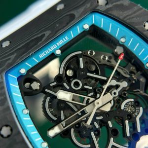 Richard Mille RM055 Carbon NTPT Super Clone Watches Blue Dial ZF Factory 49.9×42 (1)