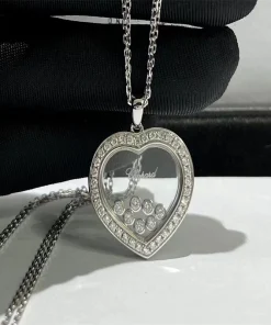 Chopard Happy Spirit Womens Necklace Custom Diamond White Gold 18K (2)