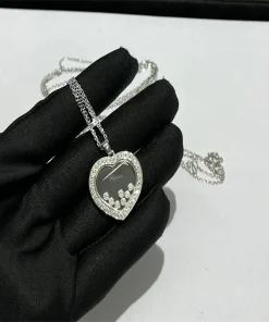 Chopard Happy Spirit Womens Necklace Custom Diamond White Gold 18K (2)