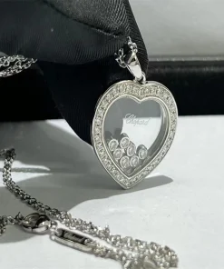 Chopard Happy Spirit Womens Necklace Custom Diamond White Gold 18K (2)