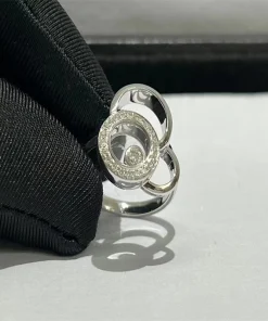 Chopard Happy Spirit Womens Rings Custom Diamond 18K White Gold (2)