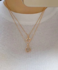 Chopard Happy Womens Necklace Custom Diamond 18K Rose Gold (5)