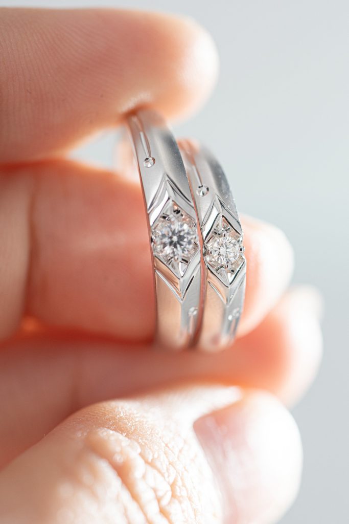 Couple Rings Custom Natural Diamonds White Gold 18k (2)