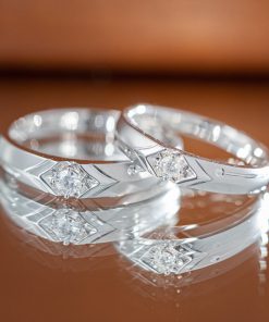 Couple Rings Custom Natural Diamonds White Gold 18k (2)