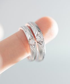 Couple Rings Custom Natural Diamonds White Gold 18k (2)