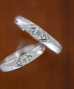 Couple Rings Custom Natural Diamonds White Gold 18k (2)