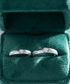Couple Rings Custom Natural Diamonds White Gold 18k (2)